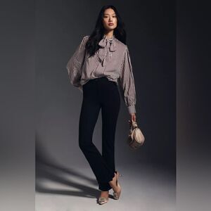 Anthropologie Maeve Mid-Rise Flare Stretch Pants